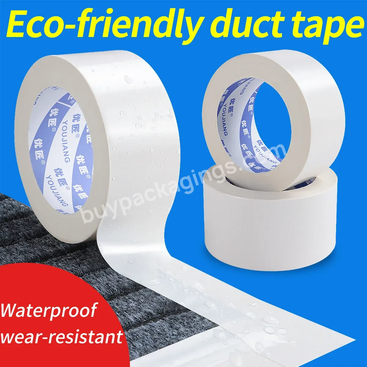 You Jiang Duct Waterproof Custom Size Packing Cloth Heat Resistant Outdoor Cotton Tape - Buy Transparent Duct Tape,Duct Insulation Tape,Duct Insulation Tape.