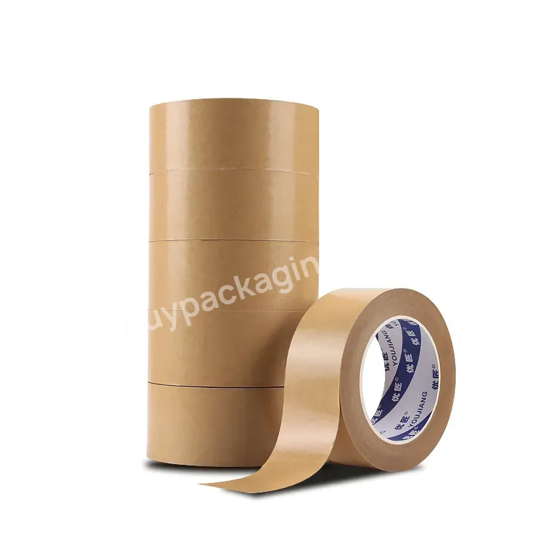 You Jiang Reinforced Water Activated Brown Based Paper Adhesive Tape Logo Cinta De Embalaje Papel - Buy Packaging Tape 2x100m,Masking Tape Jumbo Roll For Packaging,Cinta De Embalaje.