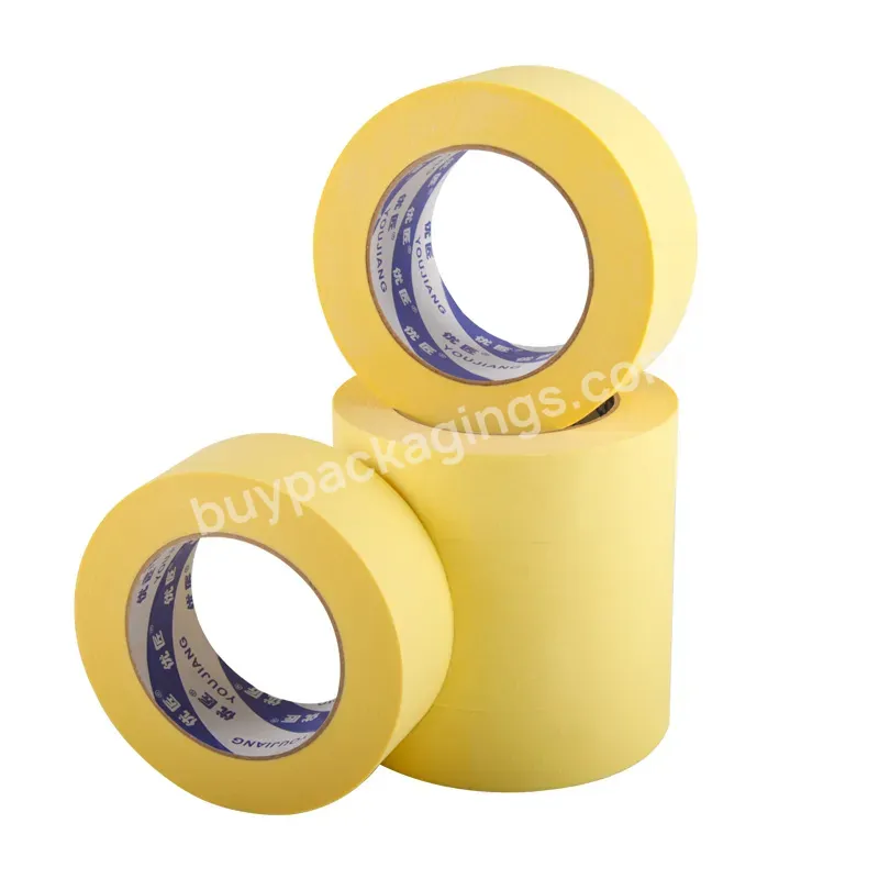 You Jiang Rubber Painter Painters Masking 120u Yellow Uv Resistance Crepe Paper Tape - Buy Automotive Masking Auto Paint Tape,Masking Tape,Wall Paint Masking Tape.