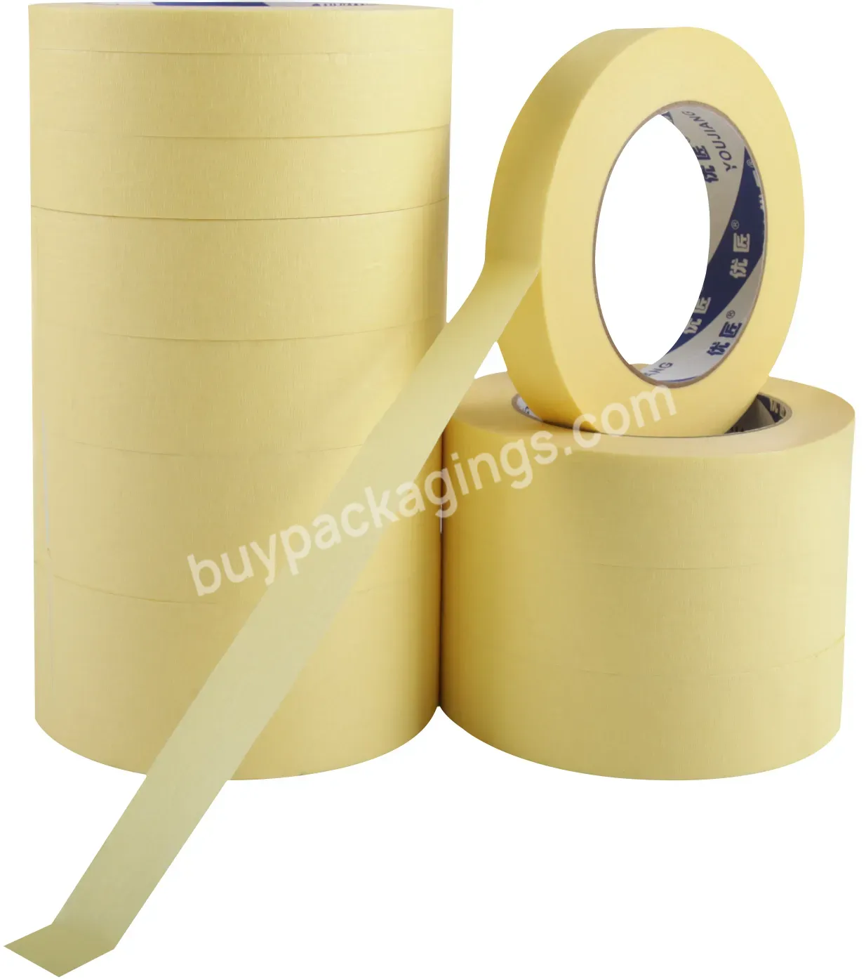 You Jiang Rubber Painter Painters Masking 120u Yellow Uv Resistance Crepe Paper Tape - Buy Automotive Masking Auto Paint Tape,Masking Tape,Wall Paint Masking Tape.