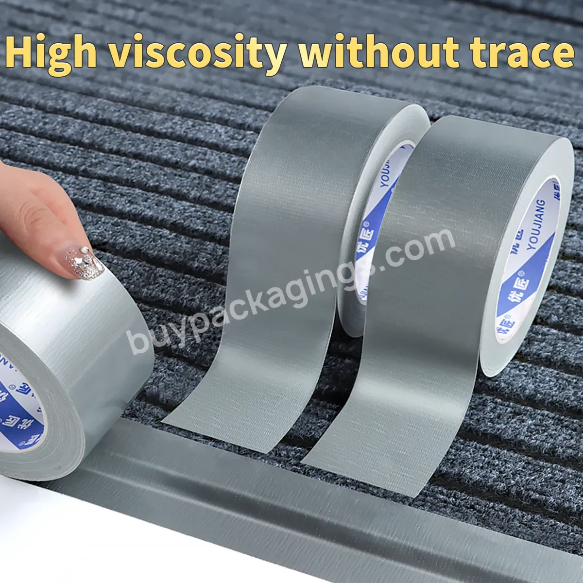 You Jiang Strong Duct Adhesive Cloth Decorative Label Sealing Wide Pe Coated Bondage Seal Flat Premium Tape - Buy High Adhesive Strength Mesh Double-sided Duct Tape,Duct Tape 3939,Resistant Tarpaulin Repair Adhesive Duct Tape.
