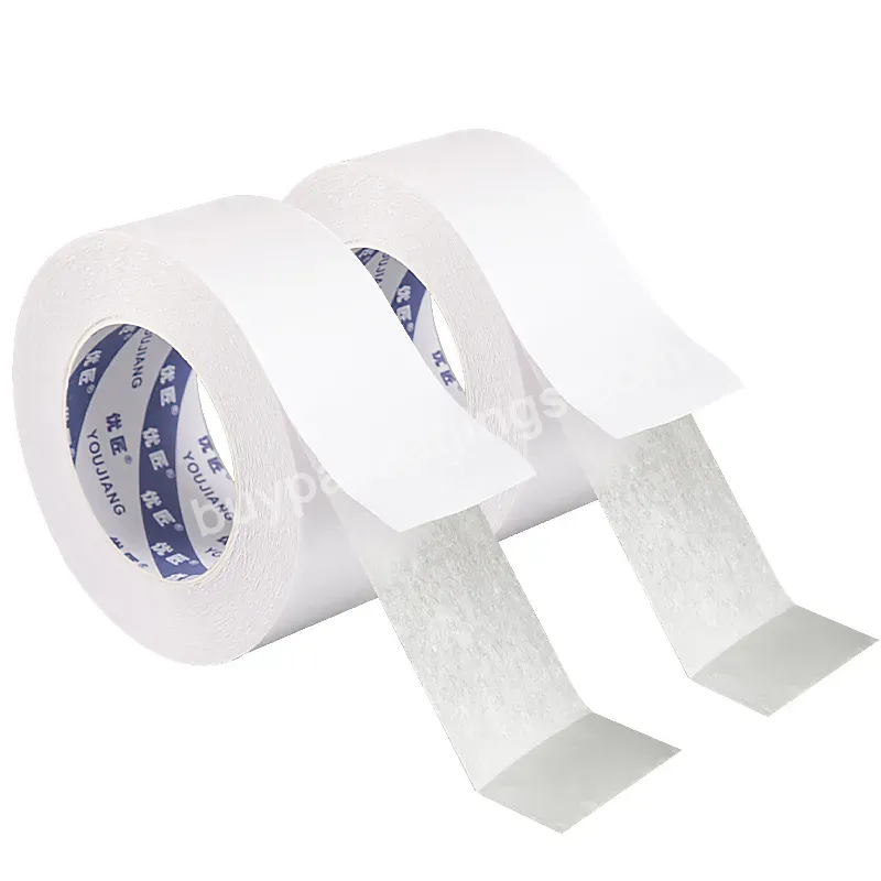 You Jiang Water Acrylic Glue High Quality Strong Adhesive Coated Carved Double Sided Tissue Tape - Buy Self-adhesive Double Face Coated Tissue Double-sided Adhesive Strong Mounting Non-woven Tape,China Custom Strong Water Based Double-sided Non-woven