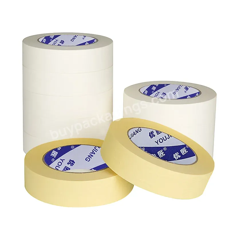 You Jiang White And Yellow Crepe Paper Tape Writable Easy Tear Masking Art Handmade Diy Crepe Paper Tape - Buy Creap Paper Tape,Masking Tape,Decorative Masking Tape.