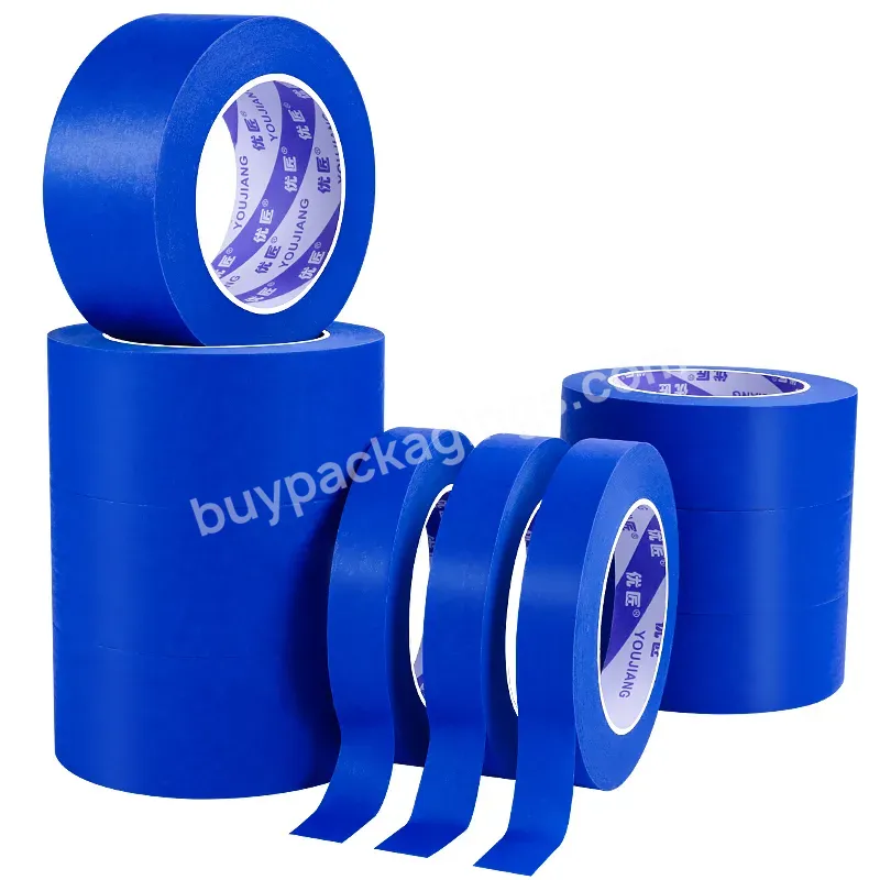 Youjiang 14 Days Uv Resistance No Residue High Adhesive Thick Washi Paper Painter's For Automotive Painting Blue Masking Tape - Buy Masking Tape Blue Tape Painter Indoor Masking Tape,Blue Masking Tape,Blue Paper Masking Tape For Painting Writable.