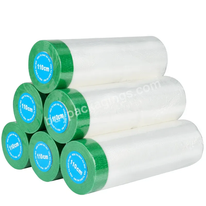 Youjiang Pre Taped Painter Painting Decoration Light Weight Plastic Hdpe Masking Film With Tape Roll For Car - Buy Paint Plastic Masking Film,Masking Film,Plastic Masking Film.
