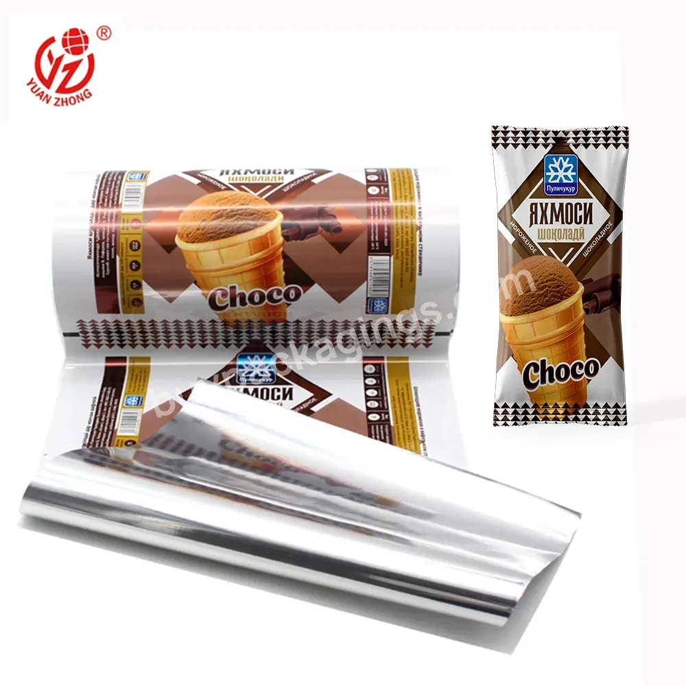 Yuanzhong Customized Printed Plastic Ice Cream/popsicle Packaging Laminating Aluminum Foil Food Film Roll - Buy Food Film,Packaging Film,Laminating Film.