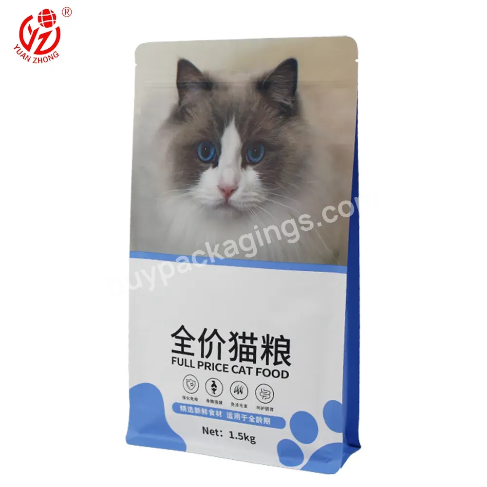 Yuanzhong Pack Custom Printed Flat Bottom Plastic Pouch Packaging 1kg 1.5kg 2 Kg Cat/pet Food Packaging Bag With Zipper - Buy Pet Food Bags,Pet Food Packaging,Plastic Pouch Packaging.