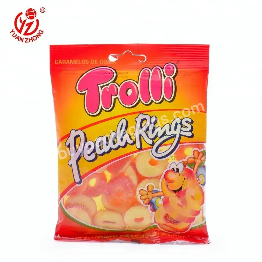 Yuanzhong Supplier Custom Printed Clear Window Plastic Candy Bag Back Seal Pouch Food Packaging Plastic Bags With Own Logo - Buy Packaging Plastic Bags,Back Seal Pouch,Plastic Candy Bag.