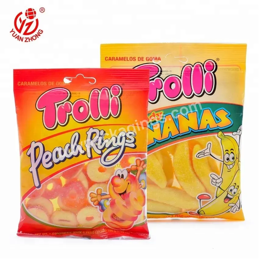 Yuanzhong Supplier Custom Printed Clear Window Plastic Candy Bag Back Seal Pouch Food Packaging Plastic Bags With Own Logo - Buy Packaging Plastic Bags,Back Seal Pouch,Plastic Candy Bag.