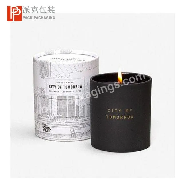 Zero Waste White Cylindrical Candle container packaging Paper Tube Packaging Box with Rolling edges