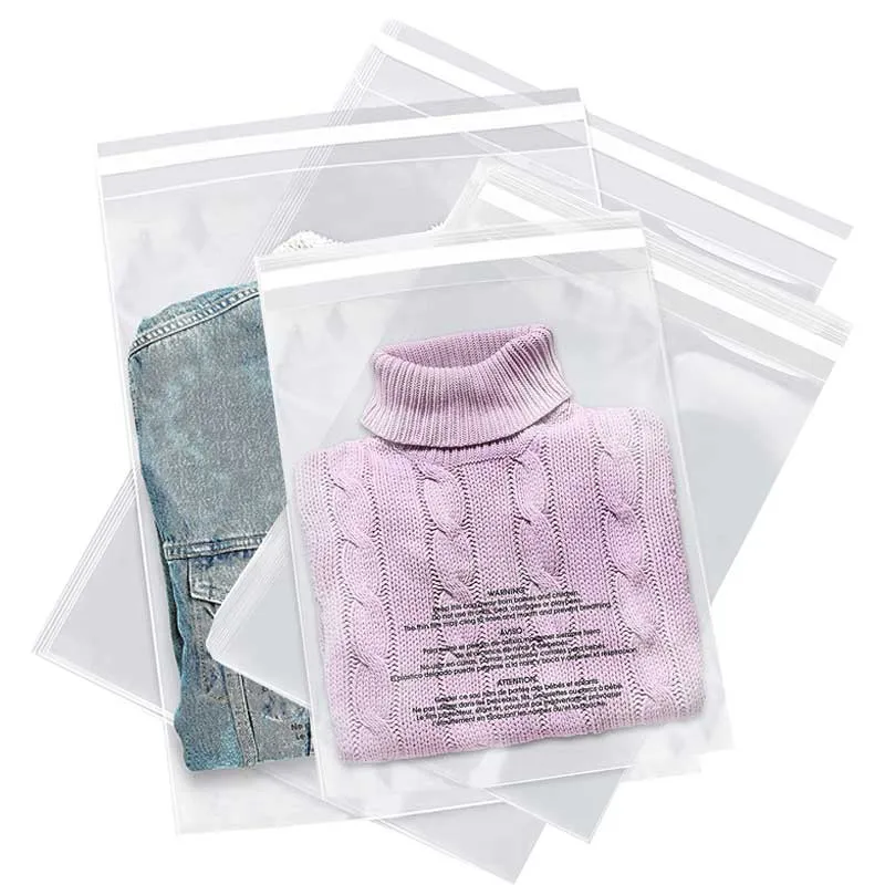 Zip Lock Custom Clothing Frosted Transparent Slider Poly Zipper Waterproof Plastic Bag