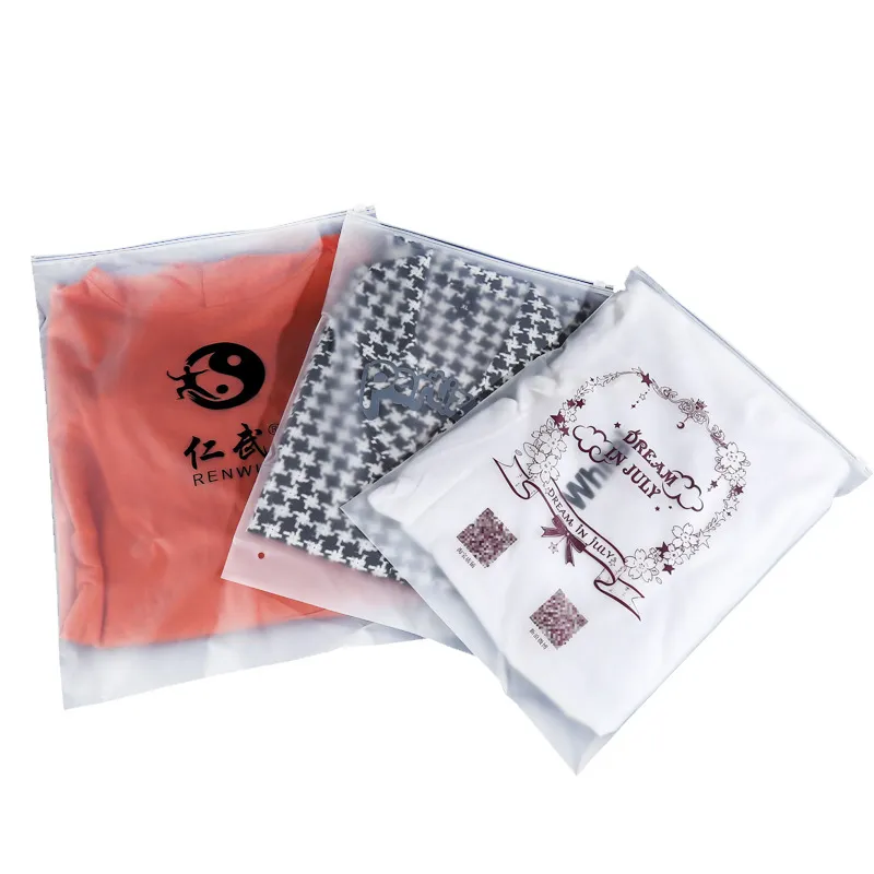 Zip Lock Custom Clothing Frosted Transparent Slider Poly Zipper Waterproof Plastic Bag
