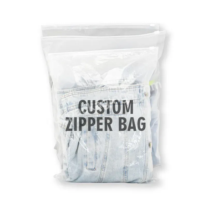 Zipper Frosted Clothing Bags Wholesale Custom Packaging Printed Logo Self Sealing Shirt Clothes Zip Lock Clear Ziplock Plastic - Buy Plastic Packing Bags For Clothes,Custom Clothing Ziplock Bags,Custom Ziplock Bags For Clothes.
