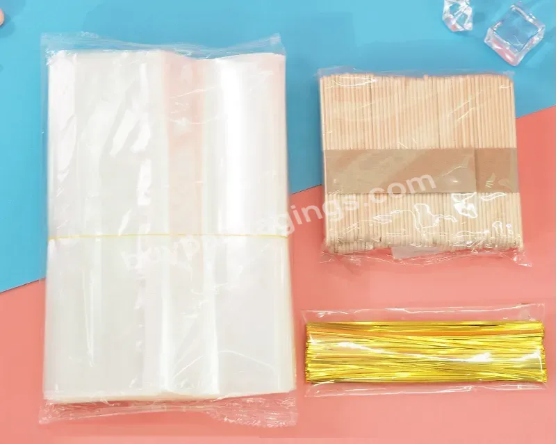 100pieces Bags Ice Cream Packaging Bag And Wooden Popsicle Sticks Ice Sticks And Gold Metallic Twist Ties For Ice Cream Diy - Buy Ice Cream Packaging Bag,Wooden Popsicle Sticks Ice Sticks,For Ice Cream Diy.