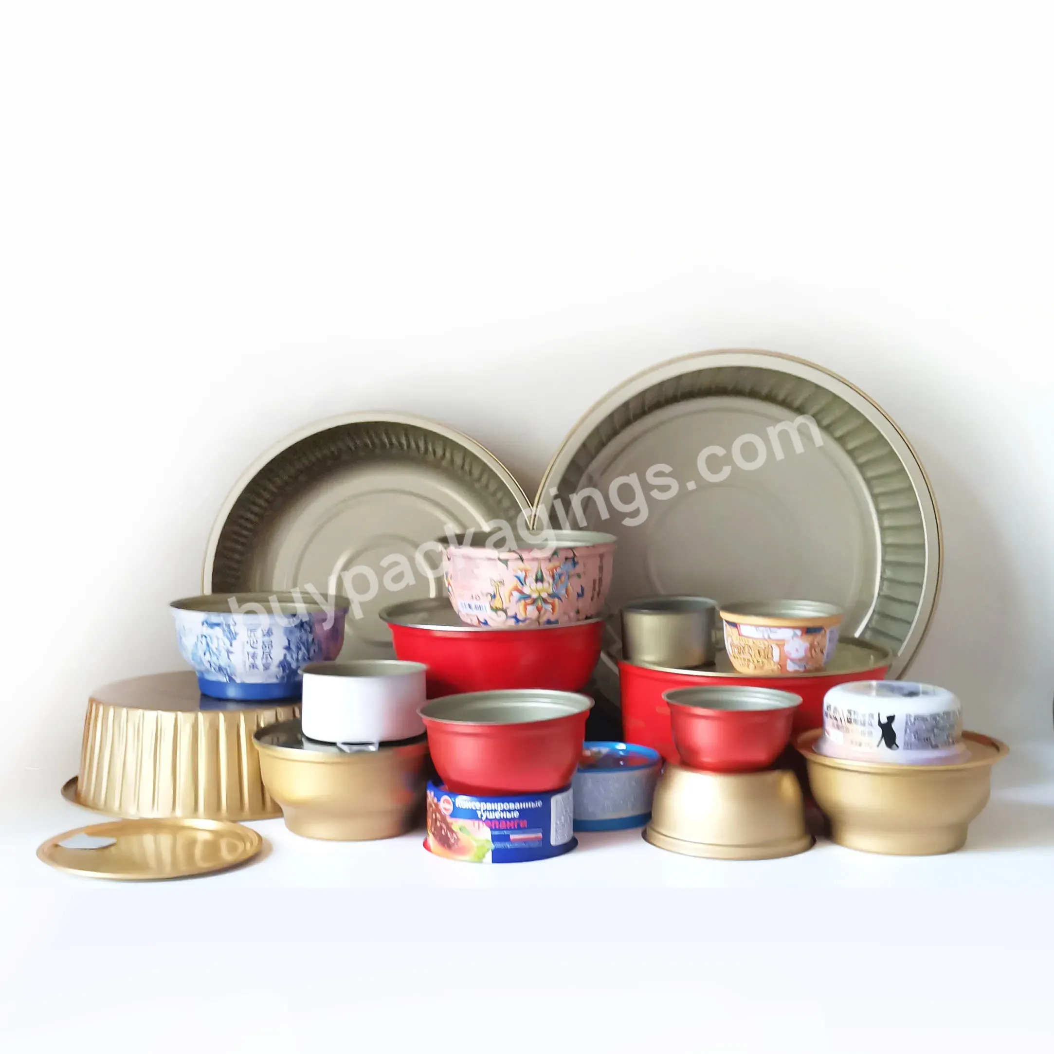 2- Pcs Aluminum Round Tinplate Empty Caviar Tomato Tuna Meat Metal Ring Pull Food Grade Tin Food Cans With Easy Open End - Buy Custom Bird's Nest Flower Glue Bird's Nest Bowl 180ml Red Aluminum Can Easy Open End Packaging Stew Soup Fish Glue Tin Pack