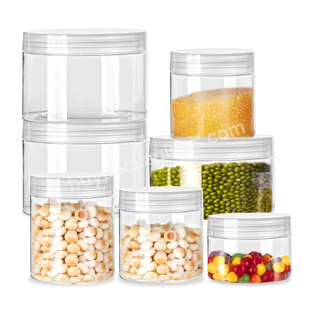 300ml 320ml 350ml Clear Plastic Jars With Clear/white/black Lids Slime Tall Containers For Food Or Juice - Buy Clear Plastic Jars With Lids,350ml Clear Plastic Jars,Slime Tall Containers For Food Or Juice.