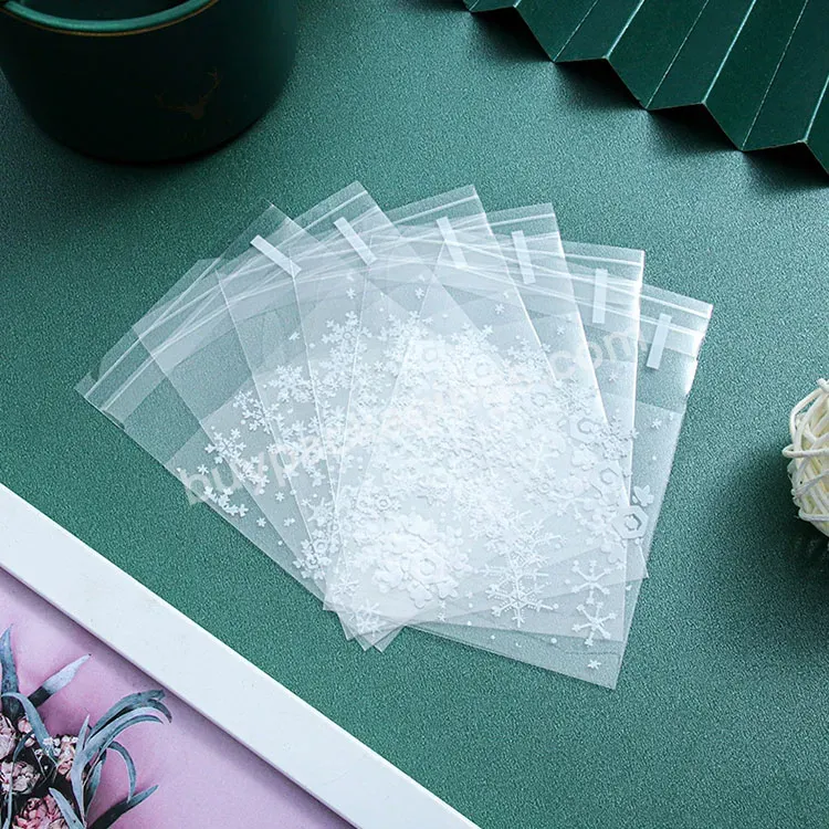 97-102pcs/pack White Snowflake Food Grade Self-adhesive Plastic Bags Cookies Candy Chocolate Packing Bags - Buy Food-grade Plastic Packaging Bags,Biscuit Wrapper,White Snowflake Self-adhesive Bag.