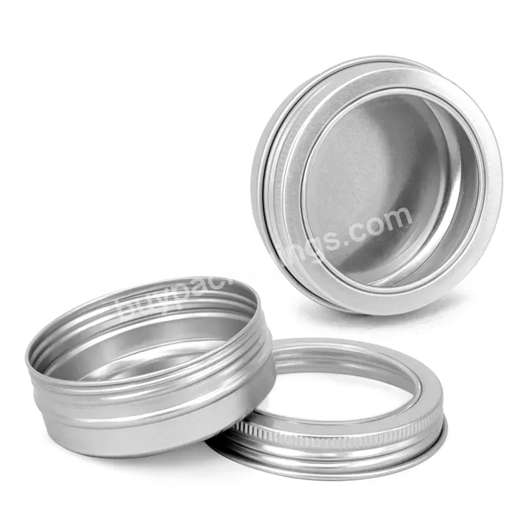 Aluminum Metal Jar Metal Curling Aluminum Cans Cosmetic Container Tin Can Flat Small Tin Box With Pvc Window - Buy Small Tin Box,Tin Box With Pvc Window,Flat Tin Box.