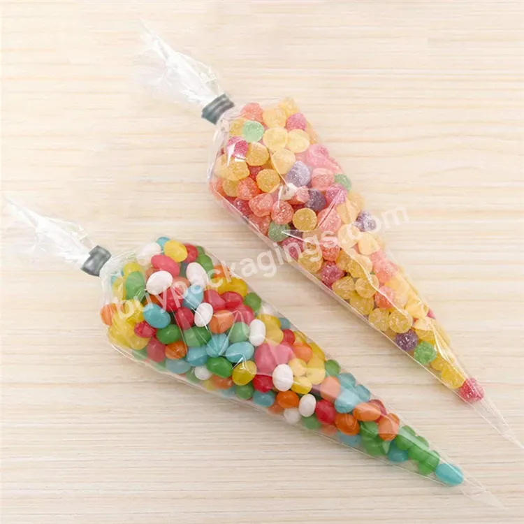 Cellophane Transparent Opp Clear Plastic Cone Bags Triangle Cello Bags For Popcorn Sweet Candy - Buy Transparent Conical Cellophane Bag,Triangle Plastic Bag,Christmas Candy Bags.