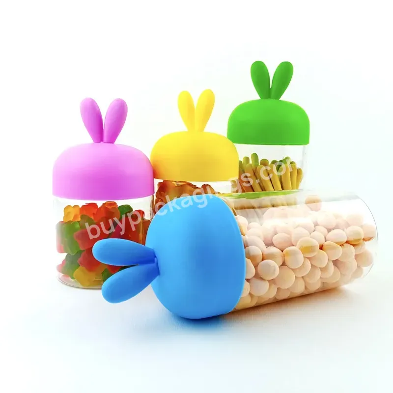 Child Cute Popular Wide Mouth Transparent Pet Plastic Dessert Jars With Screw Lids For Mousse Cake Storaging & Sealing