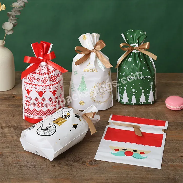 Christmas Baking Bags Candy Cookie Cookie Trinket Sample Gift Eva Self Adhesive Bag Drawstring Bag - Buy Christmas Candy Bags,Snack Ziplock Bag,Snack Drawstring Bag.
