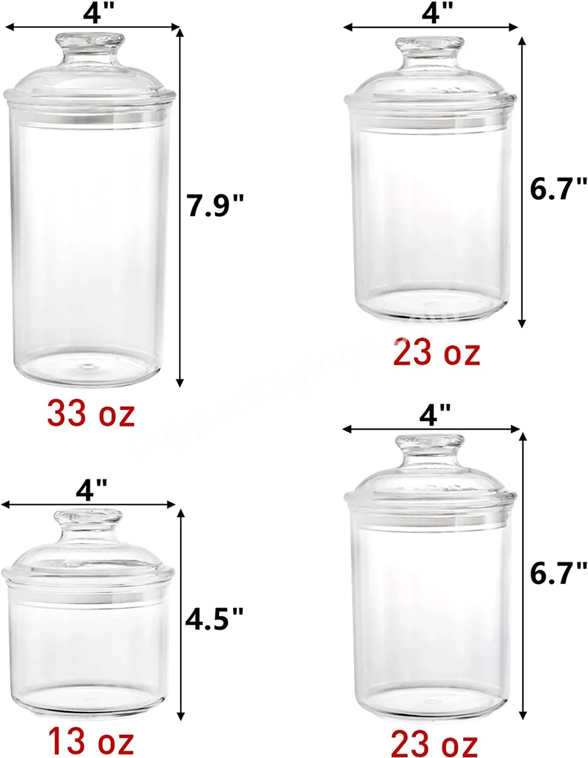 Clear Plastic Apothecary Jars Plastic Storage Jar Canister With Airtight Lid Candy Cookie Container Organizer For Bath Salt Pad - Buy 33 Oz/23 Oz/13 Oz Plastic Storage Jar Canister With Airtight Lid,Candy Cookie Container Organizer For Bath Salt Pad,