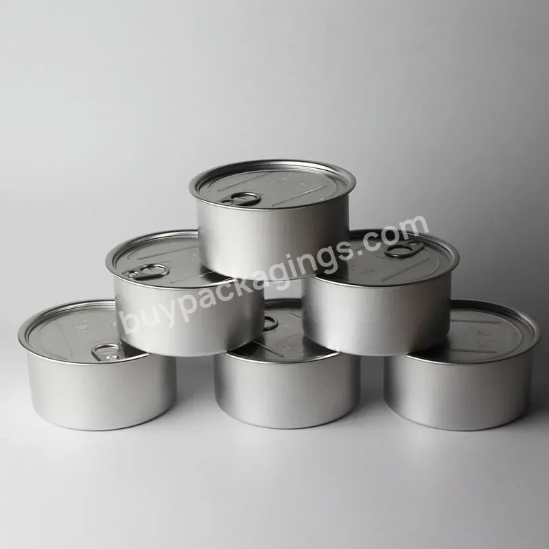 Factory Price Round 2 Piece Pressitin Metal Cans 85g 170g Empty Tin Cans For Oil Tuna Fish Wet Pet Food Canning - Buy Food Grade Stash Can Custom Printed Candy Gift Christmas Packaging Metal Tin Box Wholesale Empty Candle Round Tin Cans With Lid,170g