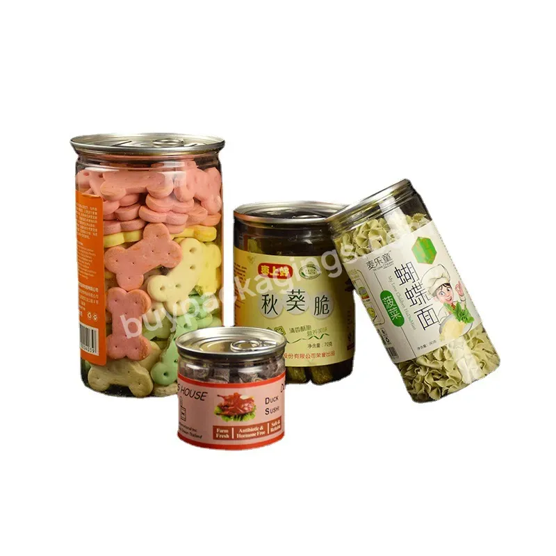 Factory Stock 85mm Wide Mouth Transparent Pet Food Grade Packaging Plastic Jars Sealed Cans Bottles With Easy Open Pop Top Lid - Buy Pet Food Grade Packaging Plastic Jars,Sealed Cans Bottles With Easy Open Pop Top Lid,Wide Mouth Plastic Jars.