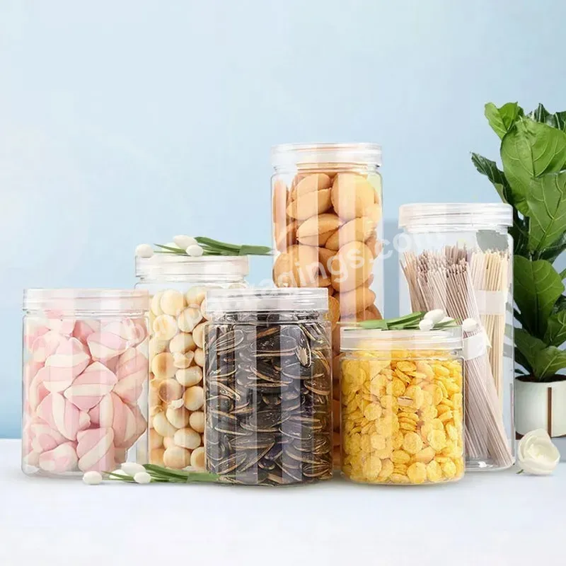 Food Grade Air-tight Plastic Jar With Screw Top Cover Light-weight Pet Jar For Packaging Storaging Snacks & Dampproof - Buy Pet Jar For Packaging,Light-weight Pet Jar,Food Grade Air-tight Plastic Jar.