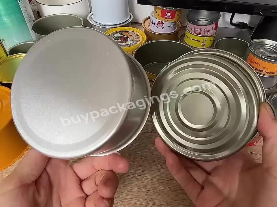 Food Grade Empty Two Piece Tuna Maldives Sardine Fish Tin Can For Food Canning Fish In Oil With Eoe Lids - Buy Round 2 Piece Metal Can Packaging 80ml 100ml Empty Tin Cans Wholesale For Tuna Fish Wet Pet Food Canning,Round Metal Tin Can Packaging 85g