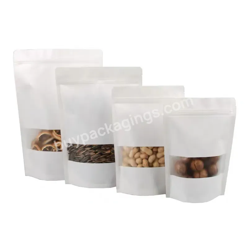 Heat Sealable Food Packaging Bags Kraft Paper Reclosable Plain Package Pet Gravure Printing Composite Material Stand Up White - Buy Aluminium Foil Bags For Food,Stand Up Plastic Aluminum Foil Packaging Bags With Clear Window Pet Food,High Quality Alu
