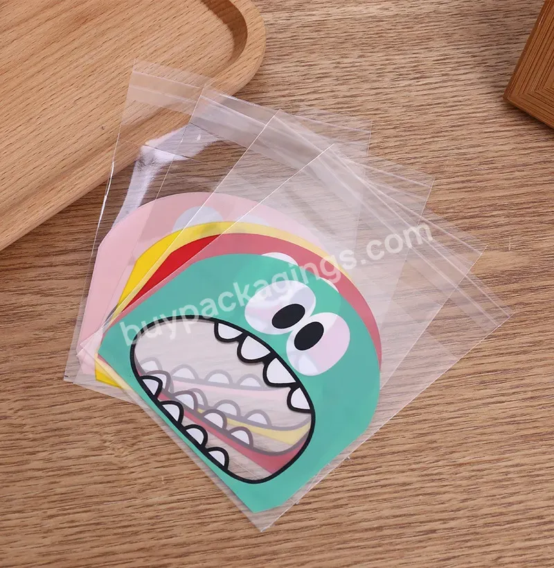 Little Monster Four-color Big Mouth Self-adhesive Biscuit Bag Gift Candy Food Packaging Bag 100pcs/ Bag Baking Cute Security Opp - Buy Open Mouth Packaging Bag,Dog Food Packaging Bag,Food Packaging Nylon Bag.