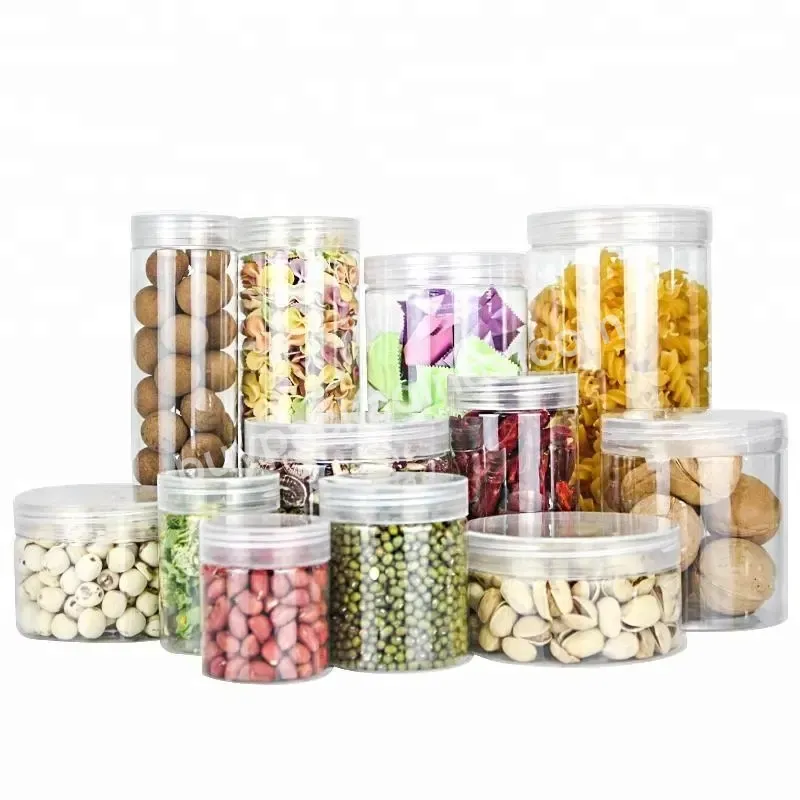 Manufacturer Pet Clear Empty Plastic Cosmetic Jars Food Container With Aluminum/plastic Lids - Buy Pet Plastic Food Storage Canister Set Wide Mouth/mason Jars With Plastic/aluminum Lid,150ml-2000ml Round Pet Plastic Food Jars With Screw On Lid Manufa
