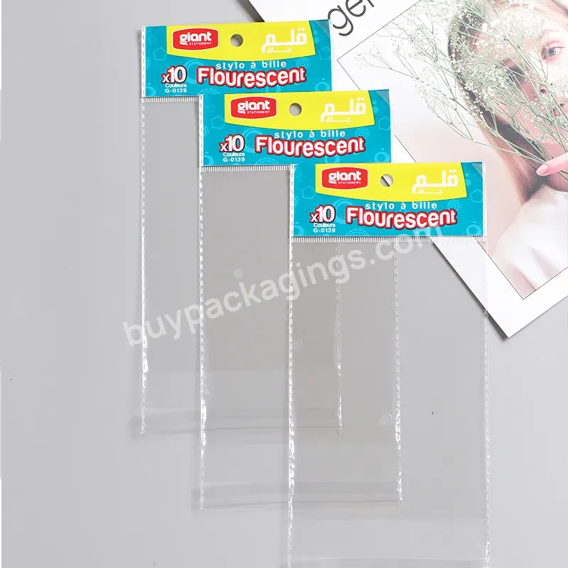 Opp Bags/custom Self Adhesive Sealing Tape Bags Plastic Cellophane Header Printed Opp Bopp Bag Packing - Buy Opp Header Bags.