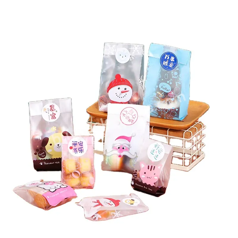 Party Supplies Cute Cookie Biscuit Plastic Gift Bags Sweet Decorative Candy Self-adhesive Bags - Buy Biscuit Bag,Cartoon Biscuit Bag,Cute Cartoon Cookie Bag.