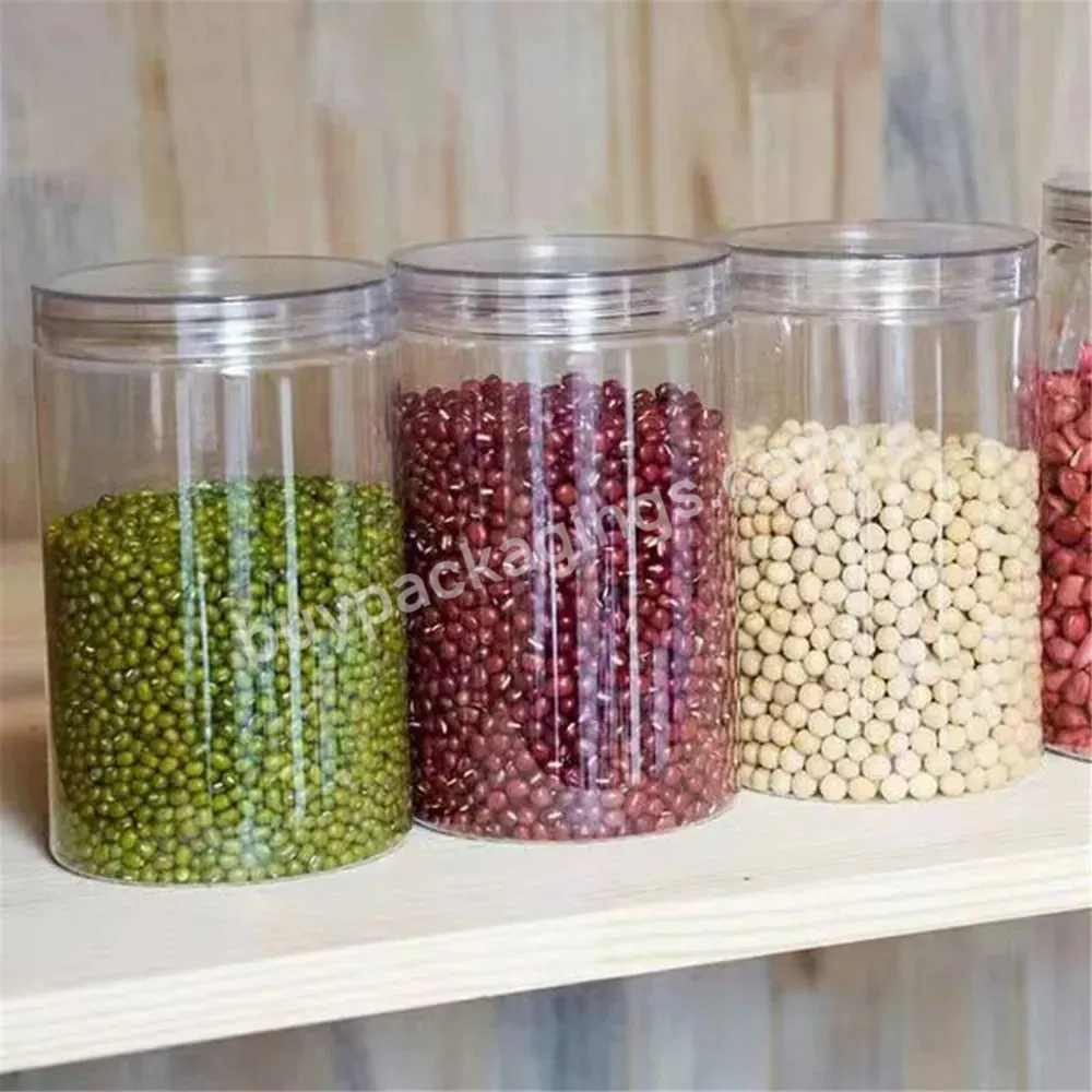 Plastic Packing Bottle Pet Clear Empty Seal Bottle Circular Bucket Storage Biscuit Jar Food Grade Sealed Cans Tank Container - Buy Food Grade Sealed Cans Tank Container,Pet Clear Empty Seal Bottle,Circular Bucket Storage Biscuit Jar.