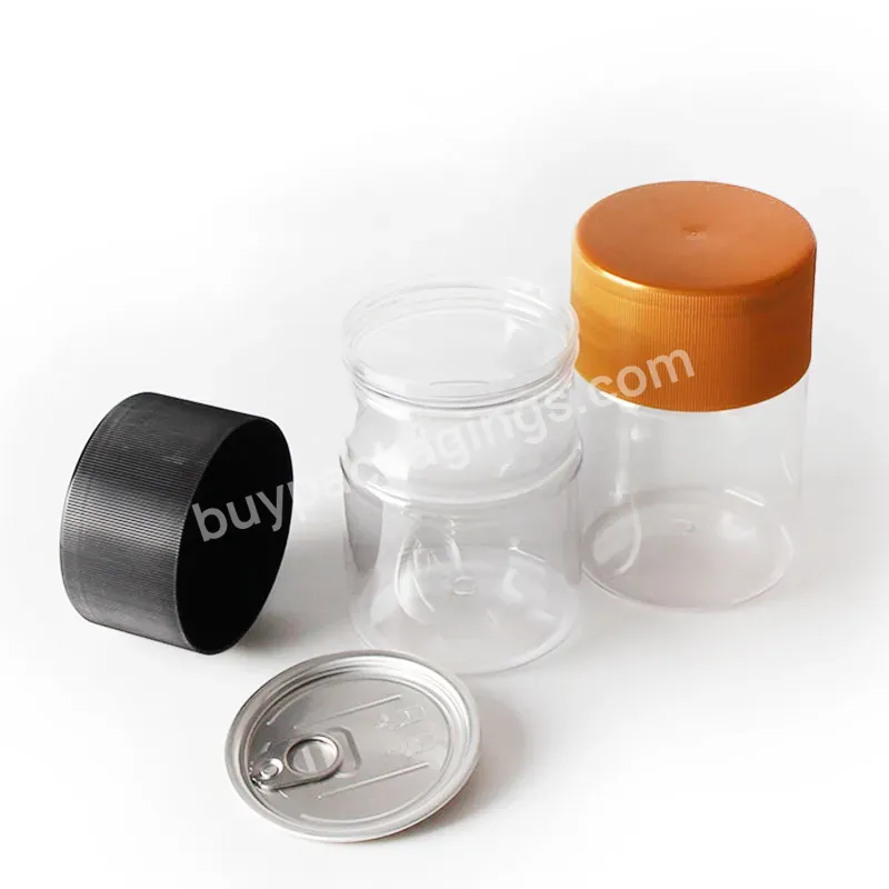 Transparent Round Food Grade Airtight Canister Plastic Can With Easy Open Pop Top Lid - Buy Plastic Can With Easy Open Pop Top Lid,Round Airtight Canister,Transparent Round Plastic Can.