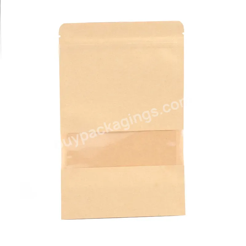 Window Self-sealing Kraft Paper Bag Nut Food Self-supporting Bag Tea Snack Dried Fruit Sealed Bag Wholesale Gravure Printing Gvv - Buy Zipper Food Packaging Bags Stand Up Pouch,Wholesale Oil Proof Toast Bakery Bread Packaging With Window,Toast Food P