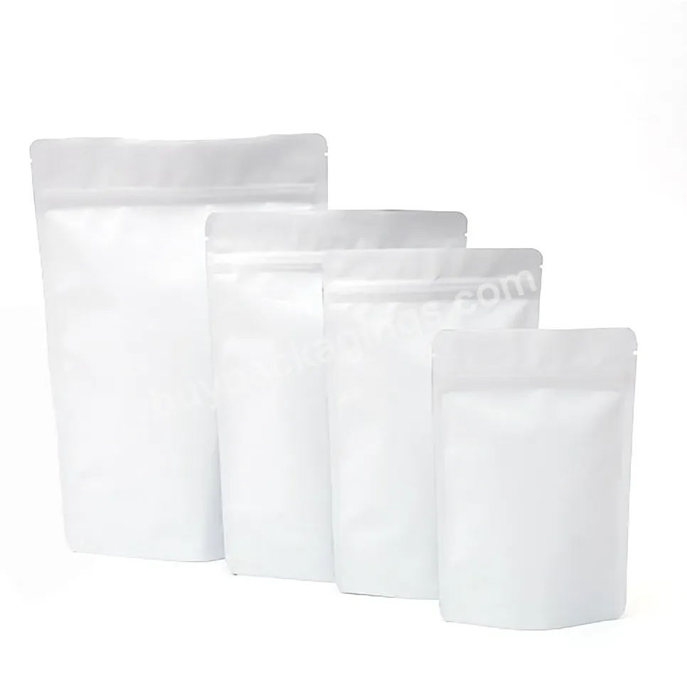 Zipper Plastic Bags Closure Matte White Tea And Coffee Bag In Various Sizes With Window Seeable Plastic Bags - Buy White And Black Stand Up Bag Plastic Bag Wholesale,Plastic Bag With Pockets Ziplock Bag Thick,Packaging Plastic Bag Costom Plastic Bah.