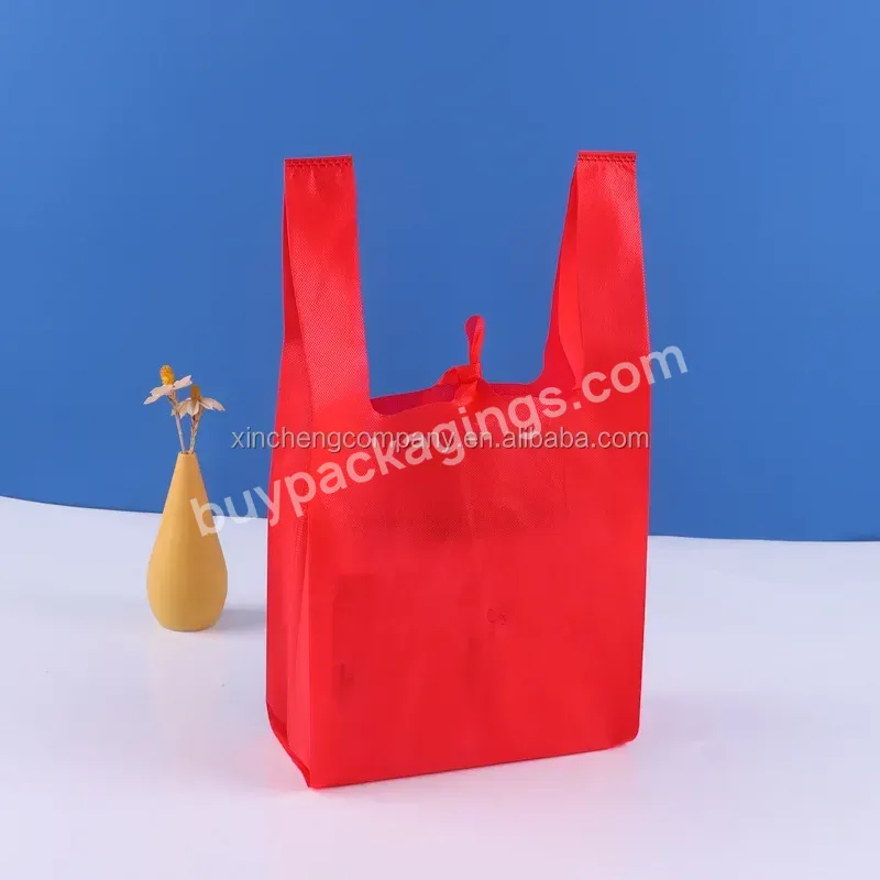 Custom Non-woven Fabric Shopping Vest Tote Bags Wholesale Non-woven Fabric Shopping Bag