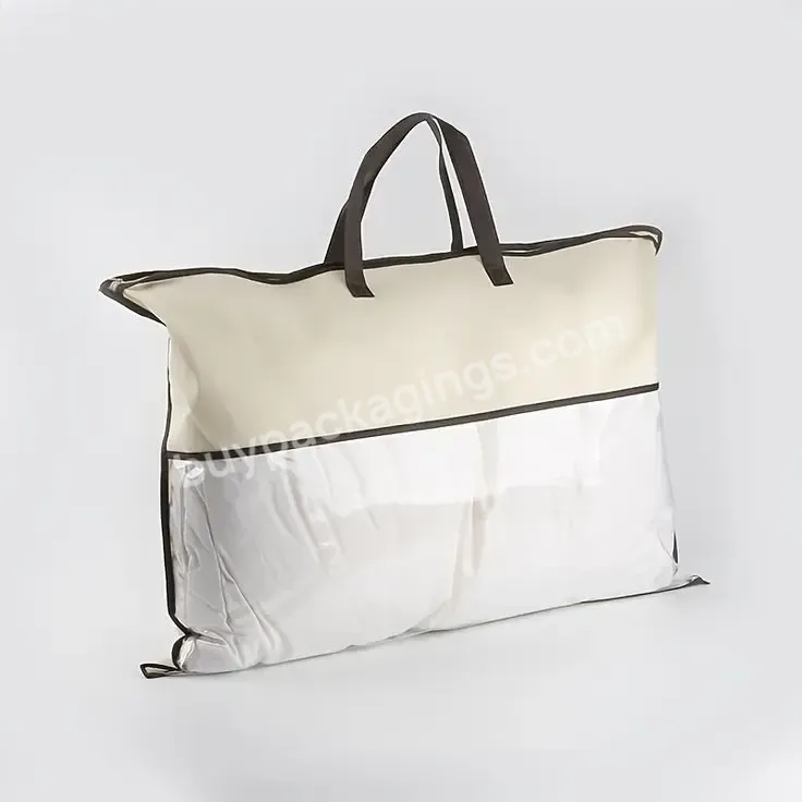 Hot Sale Non-woven Pillow Bag Clear Pvc Pillow Bag With Zipper And Plastic Bags With Handles - Buy Zipper Pillow Bag,Plastic Bags With Handles,Pvc Bag With Zipper.