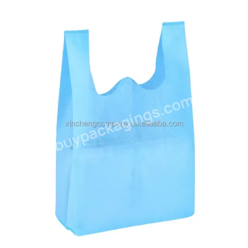 Low Price Ecofriendly Reusable Grocery Supermarket Tote Bag Non Woven T Shirt Bag