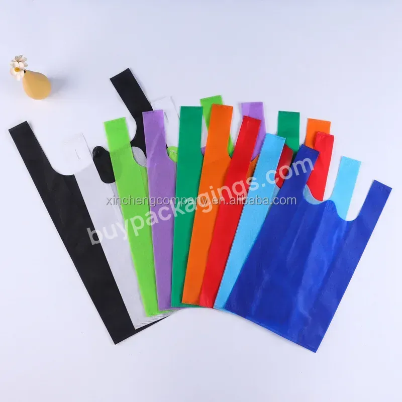 Reusable Market Bags Washable Large Grocery Shopping Market Tote Bags Colorful Non-woven Vest Bag - Buy Non-woven Vest Bag,Promotional Pp Non Woven Tnt Bags/polypropylene Nonwoven T Shirt Bags/t-shirt Non-woven Vest Carrier Shopping Bag,High Quality