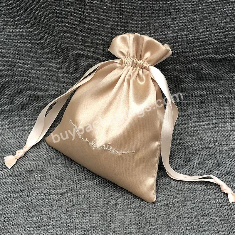 Wholesale Custom Logo Silk Drawstring Underwear Gift Jewelry Clothing Packaging Pouch Satin Dust Bag - Buy Satin Dust Bag,Custom Logo Silk Satin Bags Hair Hair Extension Bags,Custom Satin Hair Bag With Logo Jewelry Cosmetics Gift Silk Bag Hair Packag