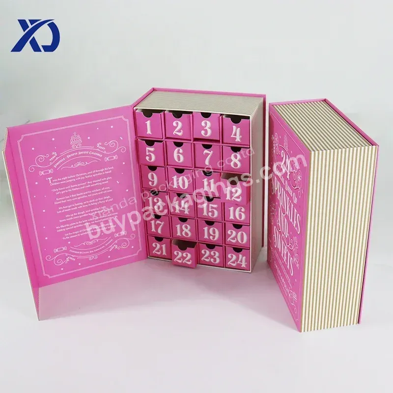 Wholesale Pink Book Shape Magnetic Close Calendar Box Sliding Drawer Eco Friendly Paper Boxes Candy Calendar Gift Box Packaging - Buy Wholesale Pink Book Shape Magnetic Close Calendar Box Sliding Drawer,Magnetic Close Calendar Box Sliding Drawer Eco