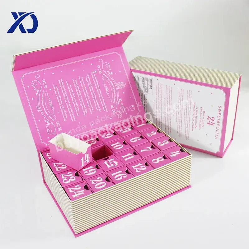 Wholesale Pink Book Shape Magnetic Close Calendar Box Sliding Drawer Eco Friendly Paper Boxes Candy Calendar Gift Box Packaging - Buy Wholesale Pink Book Shape Magnetic Close Calendar Box Sliding Drawer,Magnetic Close Calendar Box Sliding Drawer Eco
