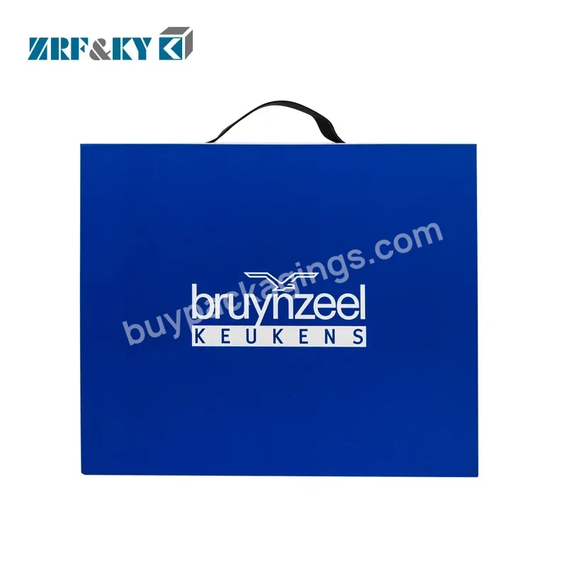Custom Logo Luxury Embossing White And Blue Color Gift Machine To Make Rigid Boxes With Handle - Buy Luxury Rigid Retail Hard Paper Box With Handle,Custom Cheap China Wholesale Kraft Paper Hand Made Gift Box,Custom Logo Blank Kraft Cardboard Paper Boxes.