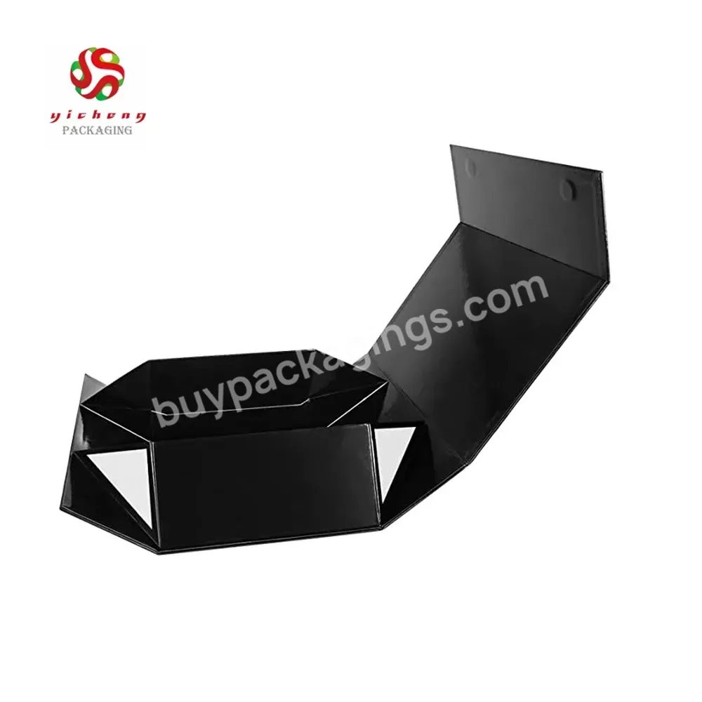 Custom Logo Luxury Foldable Rigid Cardboard Magnet Clothing Packaging Boxes With Ribbon - Buy Folding Boxes With Ribbon,Foldable Magnetic Gift Box,Black Folding Magnetic Gift Box.