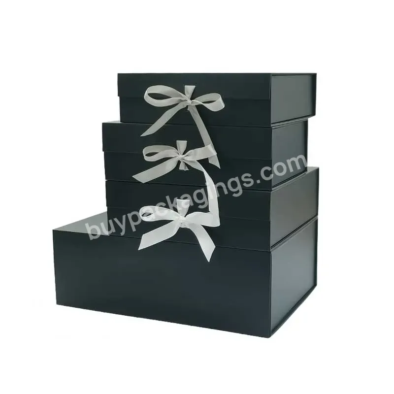 Custom Logo Printed Paper Rigid Cardboard Clothing Shoe Packaging Ribbon Magnetic Closure Foldable Gift Boxes - Buy Gift Boxes,Gift Box Packaging,Foldable Magnetic Gift Box.