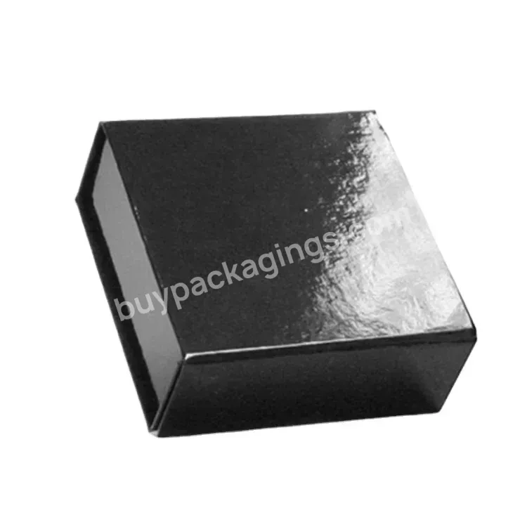 Custom Logo Printed Rigid Closure Gift Black Mailer Magnetic Paper Shipping Packaging Folding Box With Ribbon - Buy Folding Boxes With Ribbon,Rigid Magnetic Closure Gift Folding Foldable Box,Magnetic Black Box.